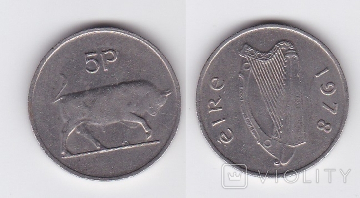 Ireland Ирландия - 5 Pence 1978