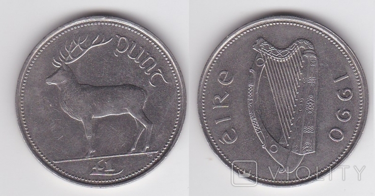 Ireland Ирландия - 1 Pound 1990