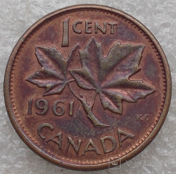 1 Цент 1961 г. Канада, photo number 2