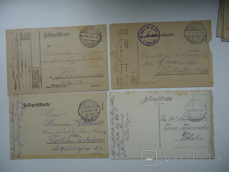 Германия 1915/14 р польова пошта 4 штуки, photo number 2