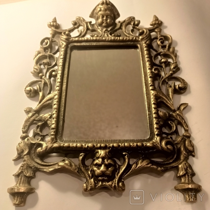 Cosmetic mirror in a bronze frame, photo number 8