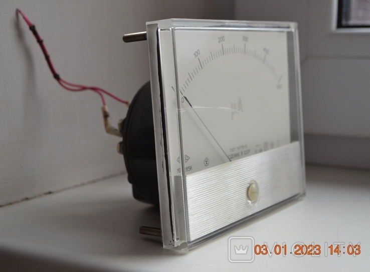 Micro ammeter M285K. Measurement limit: 0-500 μA. Made in the USSR. 60's g.v. Weight 234 gm., photo number 4