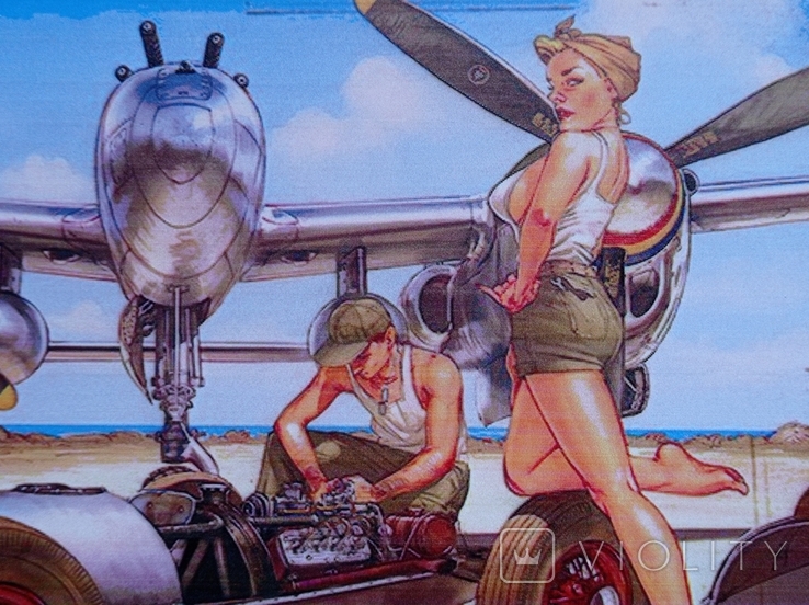 The collectible plaque is a poster of Pin Up in vintage style., photo number 4