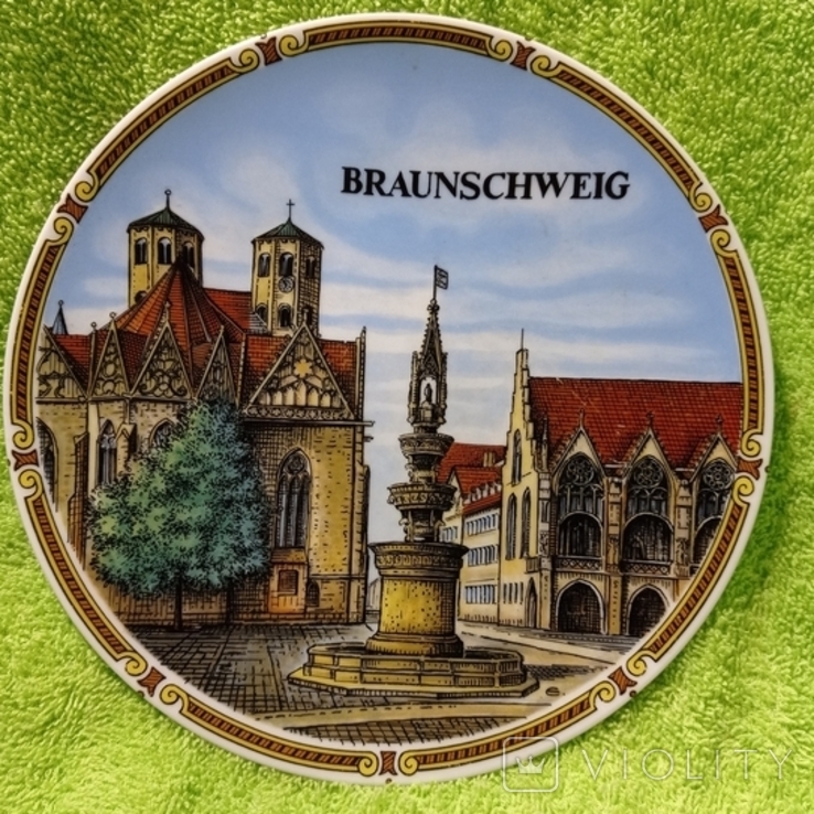 Collectible decorative plate "Braunschweig", 19 cm, Theo Ruhn, Bavaria, Germany