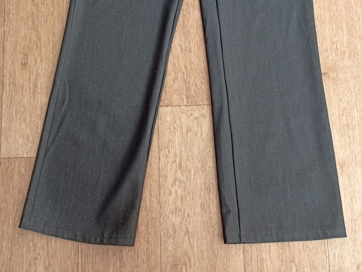 Красивые брюки женские прямые средняя посадка т. серые меланж, numer zdjęcia 4