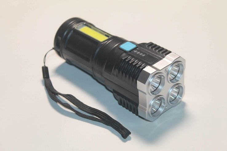 Акумуляторний світлодіодний ліхтар LED+COB (1526), фото №4
