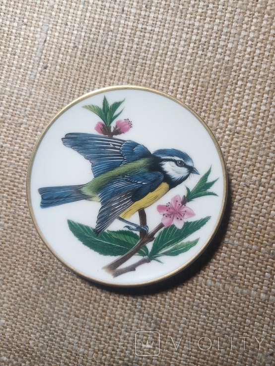 3 Коллекционных блюдца Певчие птицы. Ручная роспись Franklin Porcelain 1981 Англия, фото №6
