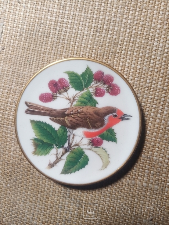 3 Коллекционных блюдца Певчие птицы. Ручная роспись Franklin Porcelain 1981 Англия, фото №7