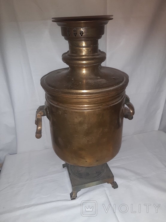 A Russian brass samovar from The Batashev Brothers, around year