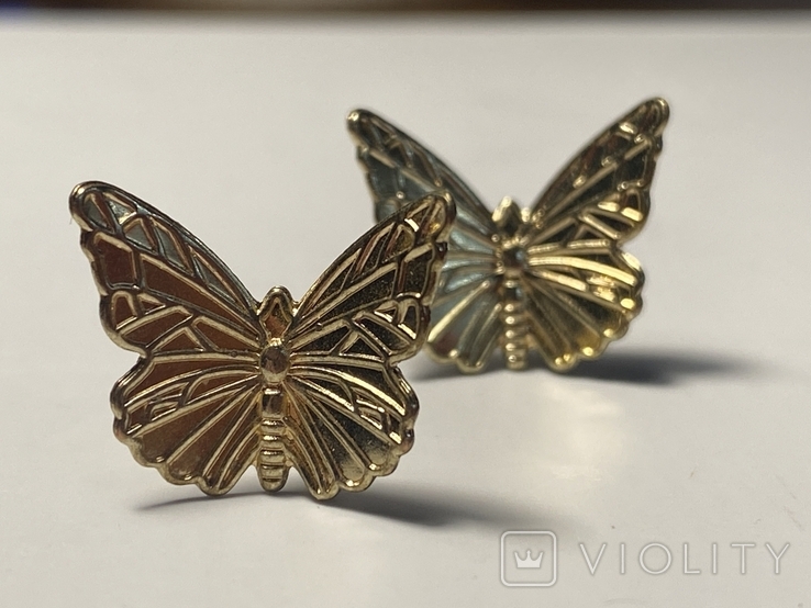 Butterfly stud earrings, photo number 2