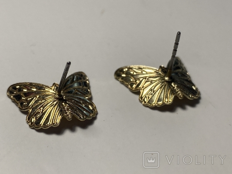 Butterfly stud earrings, photo number 3
