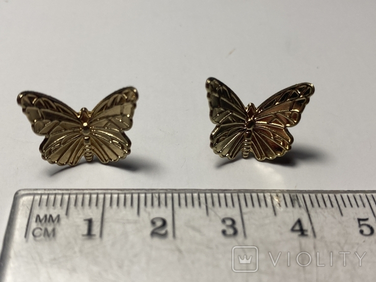 Butterfly stud earrings, photo number 4