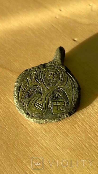 Иконка-подвеска Спас и процветший крест, КР,11-13 век, фото №8