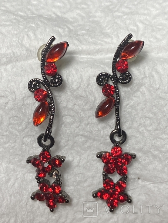 Pendant earrings with a fancy pattern, photo number 2