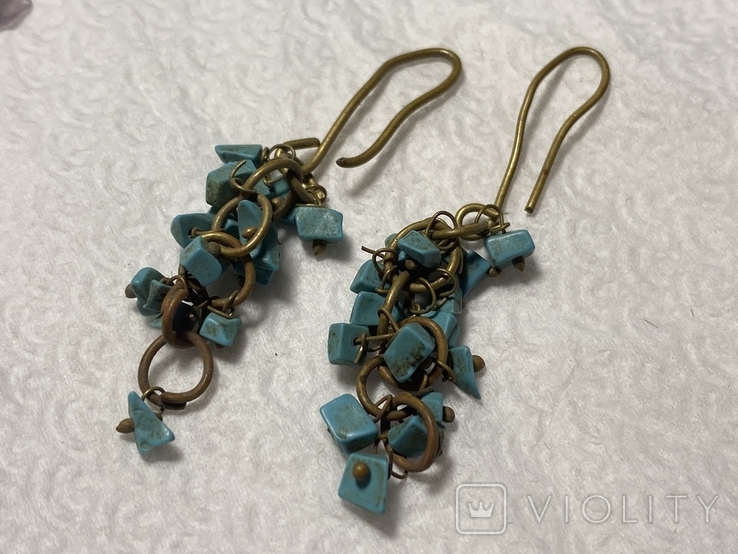 Pendant earrings with pebbles, photo number 5