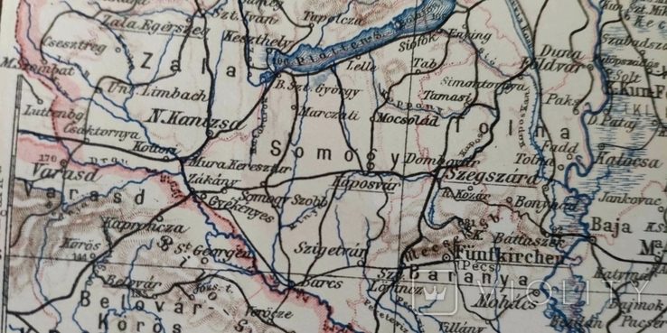 Мапа Угорщини - Галичини - Буковина, 1895 р., фото №6