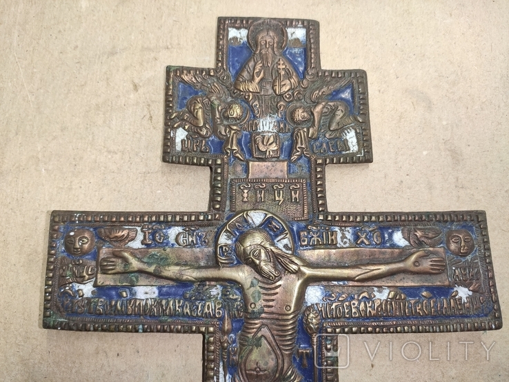 Крест старообрядческий с эмалями. Большой., фото №4