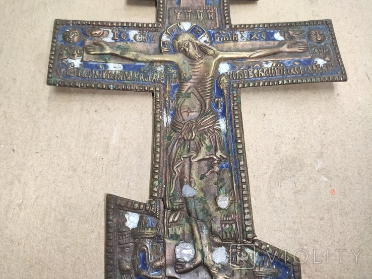 Крест старообрядческий с эмалями. Большой., фото №7
