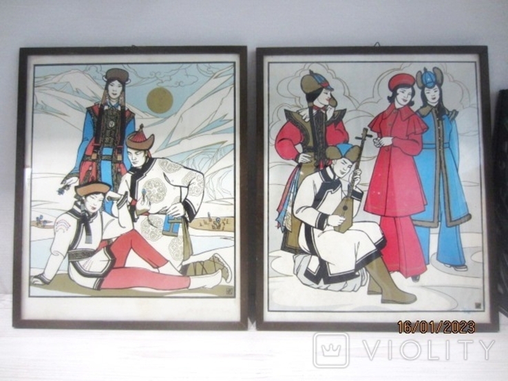 Two paintings ink of the USSR Kazakhstan initials of the artist, photo number 2