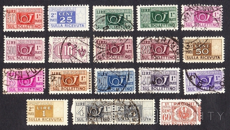 Италия 1946 - 1966 год. Посылочные почтовые марки, photo number 2