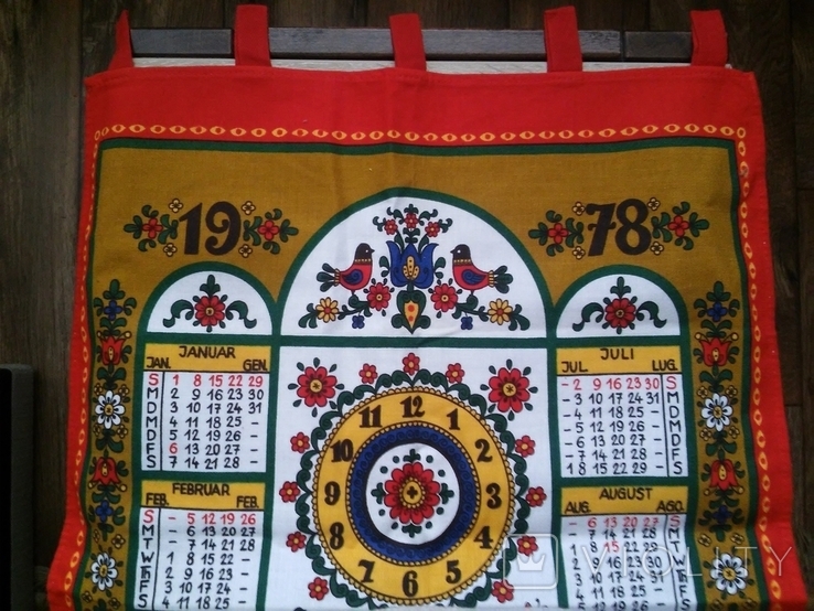 Календар на тканині (льон) 1978 рік, фото №3