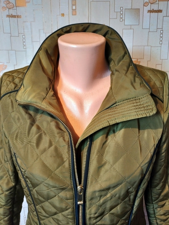 Куртка утеплена стьобана жіноча хакі металік H M р-р 40, фото №5