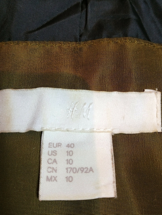 Куртка утеплена стьобана жіноча хакі металік H M р-р 40, фото №9