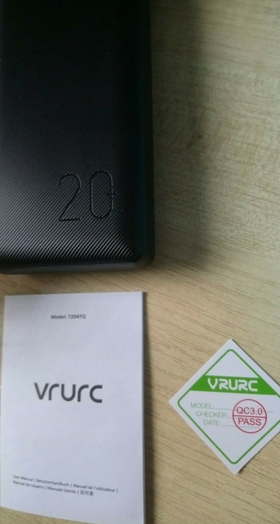 Powerbank VRURC T2047Q 20000mAH чорний (виготовлений для Європи), фото №10