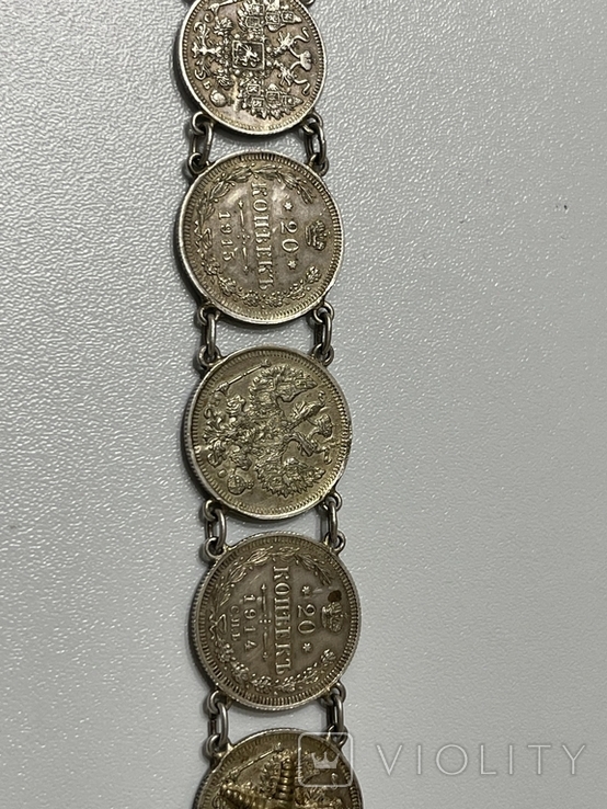 Silver bracelet made of coins, photo number 6