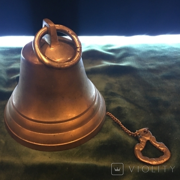 Колокольчик бронза масса 183г. см. видео обзор, фото №2