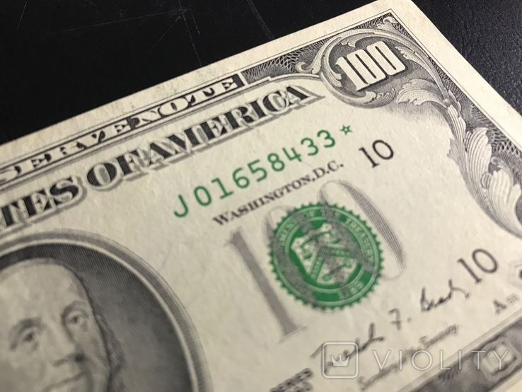1990 100 * dollar USA / 100 Доларів США банкнота заміщення - зірка / стан, фото №3