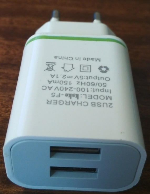 Зарядка.Универсальное USB-зарядное устройство с двумя портами 5V 2.1A, фото №5