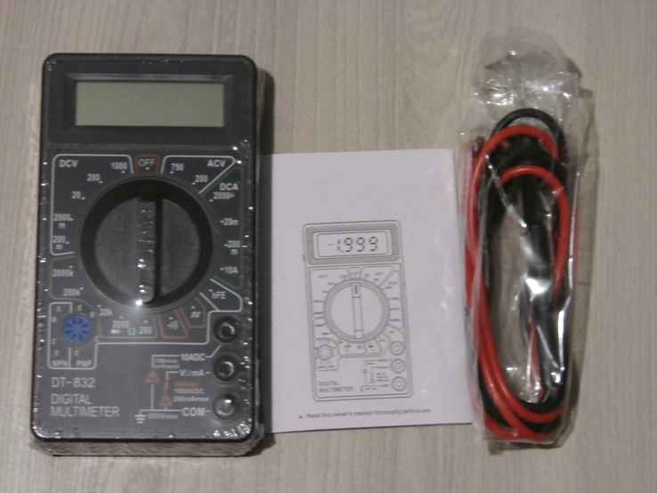 Мультиметр цифровий DT-832 струм,напруга,опір + звукова продзвонка, фото №3