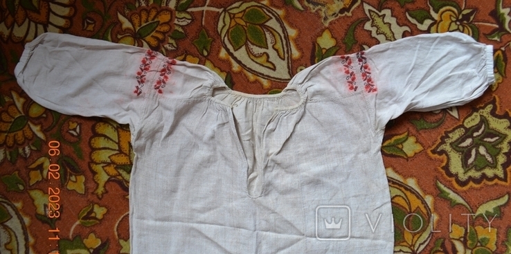 The shirt is old Ukrainian embroidered. Embroidery. Homespun hemp fabric. 97x71 cm. No9, photo number 6