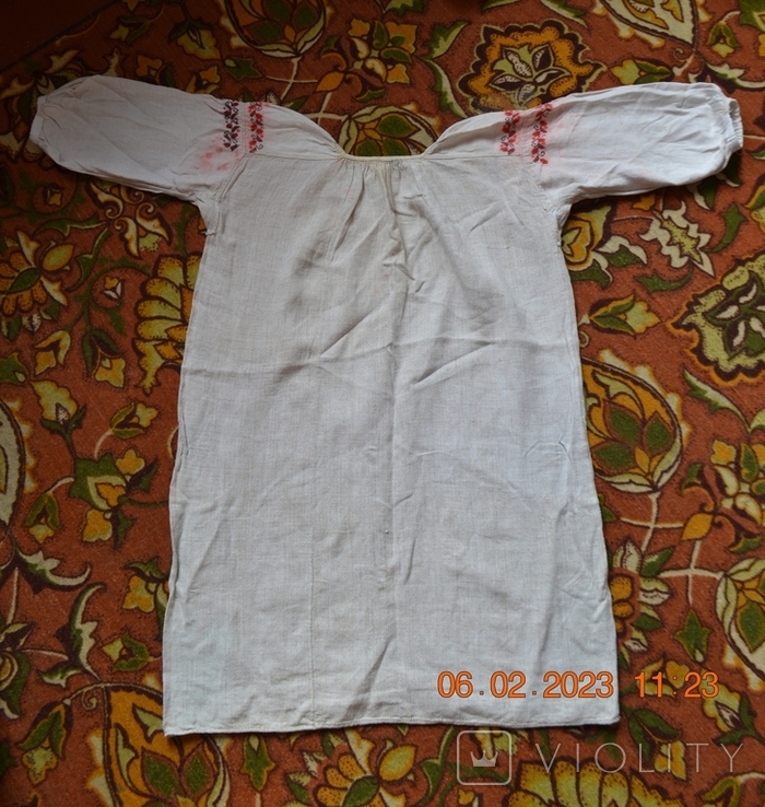 The shirt is old Ukrainian embroidered. Embroidery. Homespun hemp fabric. 97x71 cm. No9, photo number 9