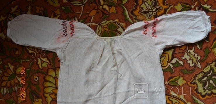The shirt is old Ukrainian embroidered. Embroidery. Homespun hemp fabric. 97x71 cm. No9, photo number 2