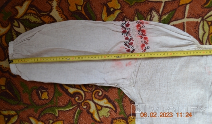 The shirt is old Ukrainian embroidered. Embroidery. Homespun hemp fabric. 97x71 cm. No9, photo number 12