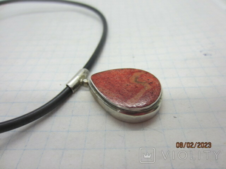 Pendant silver 925 sponge coral, photo number 5