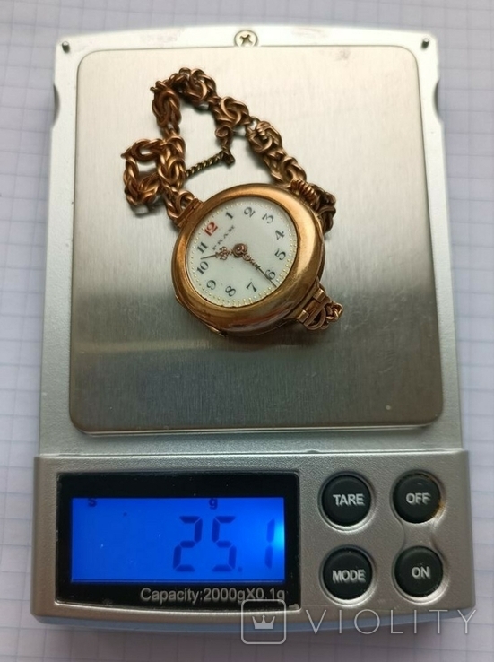 Старинные, золотые женские часы Fram, фото №11