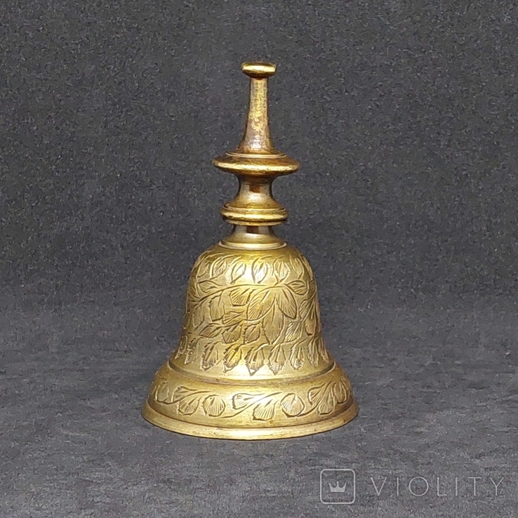 Винтажный вызывной колокольчик колокол бронзовый колокольчик бронза ручная гравировка № 9, photo number 5
