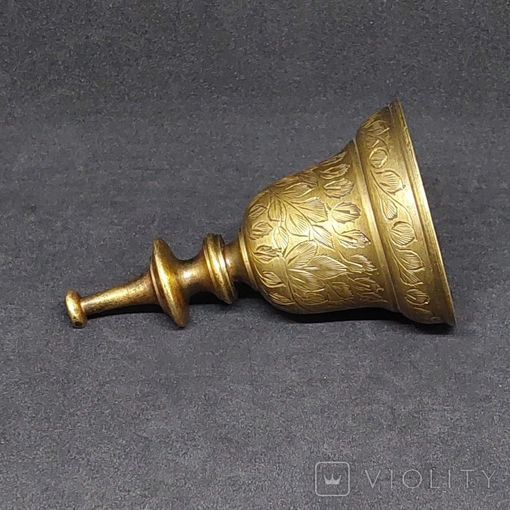 Винтажный вызывной колокольчик колокол бронзовый колокольчик бронза ручная гравировка № 9, photo number 8