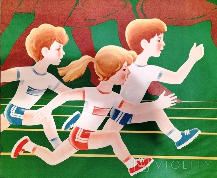 Sport, poster of the USSR, temper the Olympic shift! 89x58cm., photo number 7