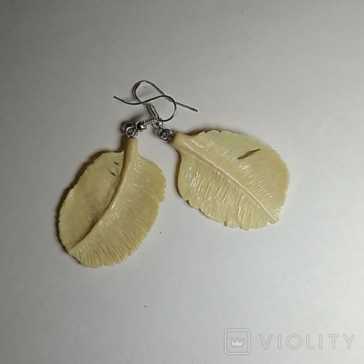 Carved earrings from mammoth tusk, photo number 3