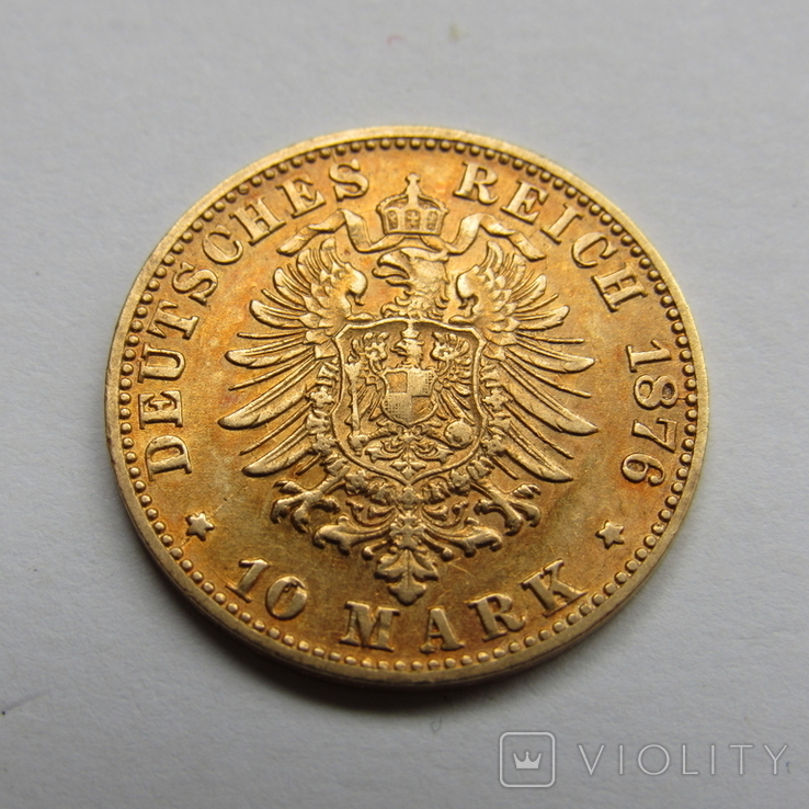 10 марок 1876 г. Баден, фото №3