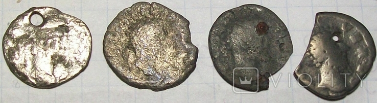 Денарии Древнего Рима. 2 серебр., 2 лимесных. 4 штуки., фото №2