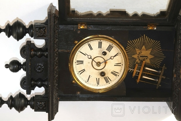 JUNGHANS wall clock with chime workers 1890 year, photo number 3