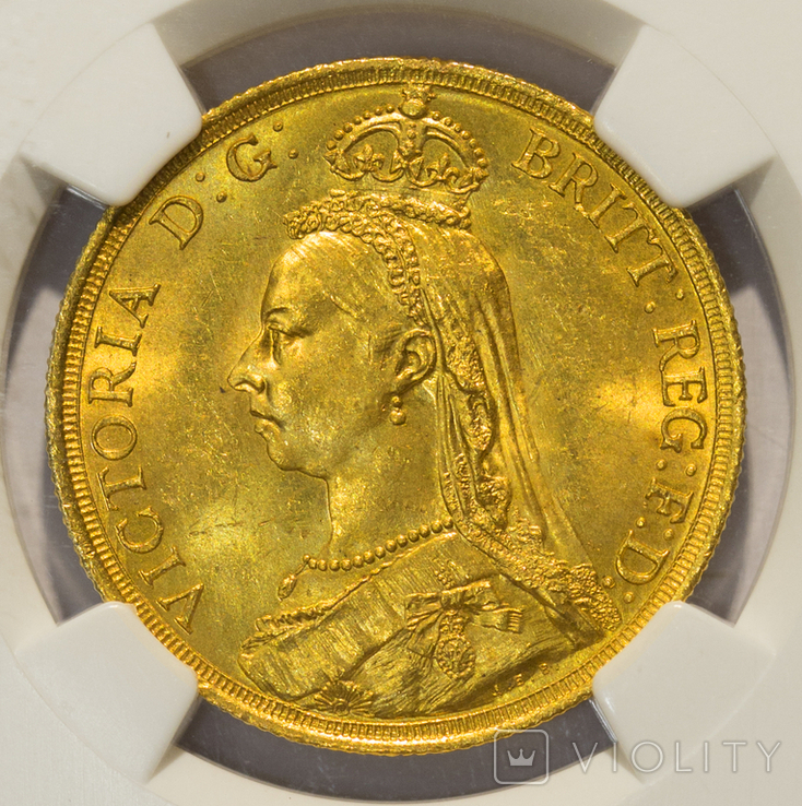 2 фунта 1887 Великобритания. Королева Виктория