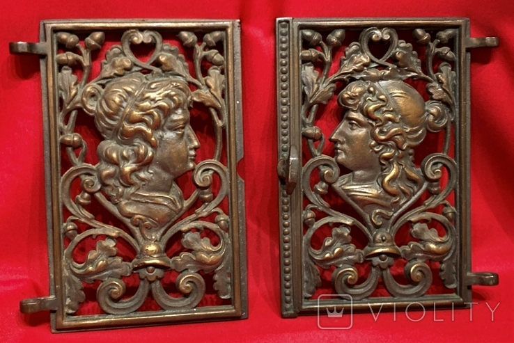Openwork doors for a fireplace in bas-relief Baroque, cast iron, Germany, photo number 3