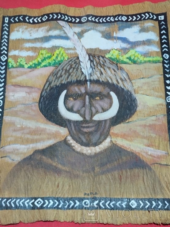 Картина на кокосовом полотне . Papua ,, фото №2