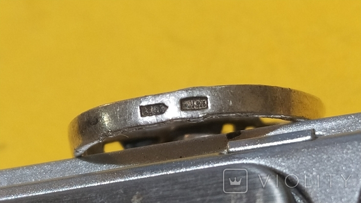 Кольцо с камушками 15 размер. Серебро, 925 проба (Б4), photo number 5